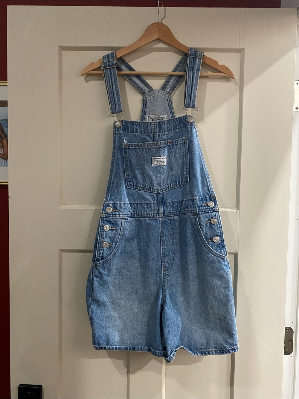 Levi's Light Blue Denim Overalls with White Label